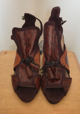 Zara Brown & Burgundy Stilettoe Heeled Shoes - Size 7 EU 41 - NEW
