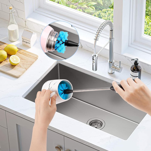 Water Bottle Brush Set, Long Handle 3-In-1 Stainless Steel Water Bottle Scrubbin - 第 5/10 張圖片