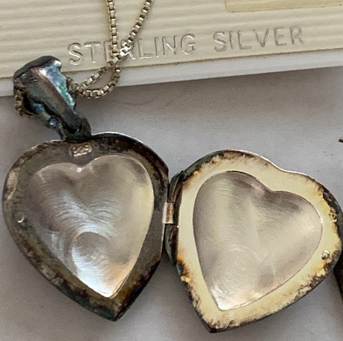 Sterling Silver HEART LOT 925 SUN signed Heart w/Diamonds locket + BONUS SS-228 - Picture 6 of 12