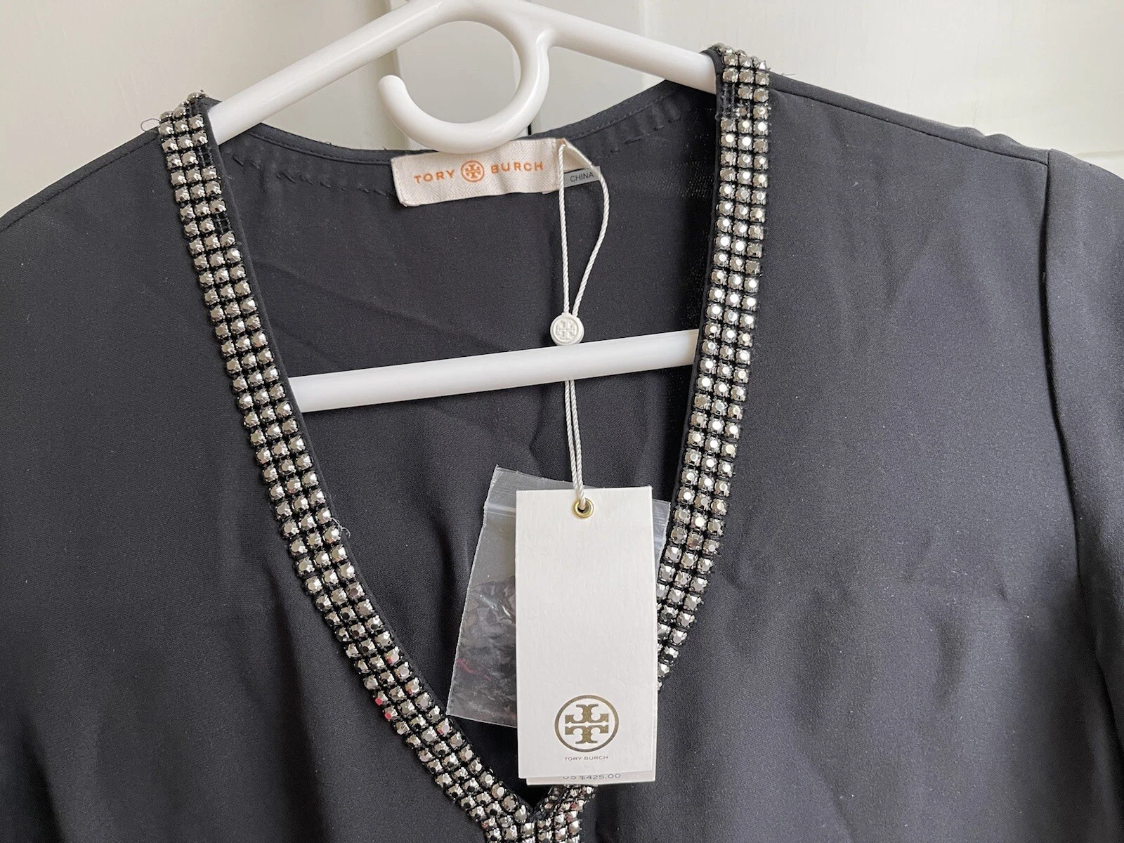 TORY BURCH UNIQE STRATO CRISTALLI COLLO E MANICA BELLISSIMA GIACCA VACANZA 8 NUOVA CON ETICHETTE $425