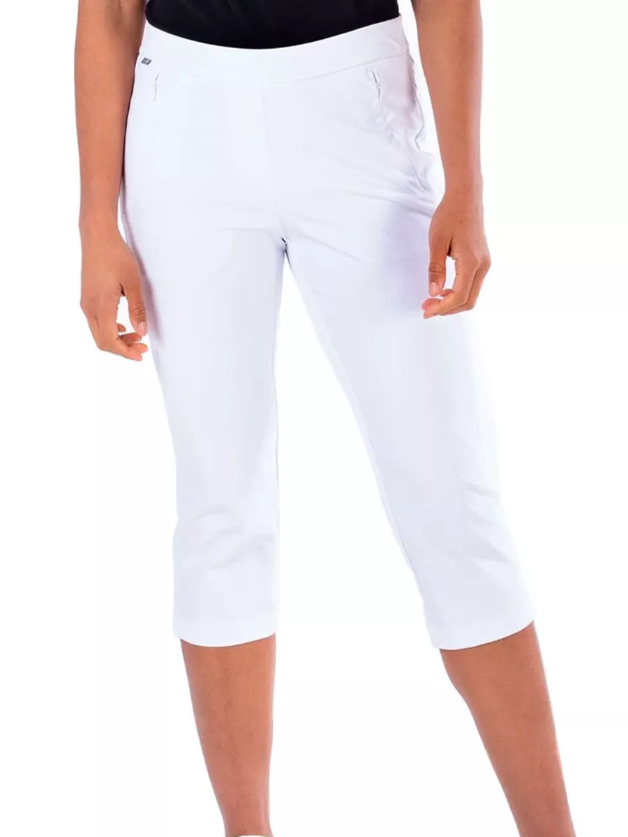 NEW Nivo Ladies Ninette Pull On Capri Golf Pants White NI0210411