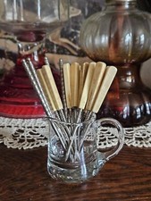 Antique Bone Nut Picks, 12 Vintage Bone Nutpi...