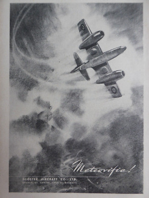 4/1947 PUB GLOSTER METEOR ROLLS DERWENT MOTOR ORIGINAL ANZEIGE