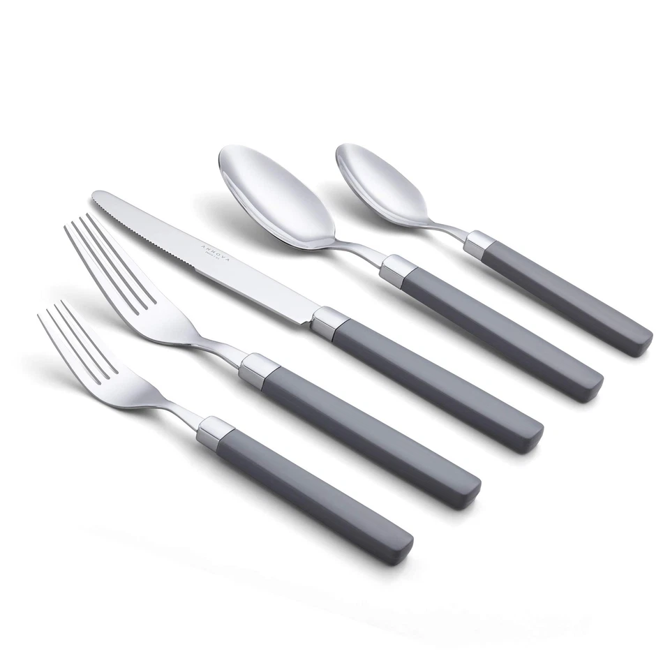 ANNOVA 20 Pieces Stainless Steel Flatware/Cutlery Set - Color Handles - 4 x D... - Image 2 of 4