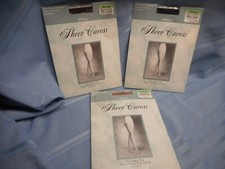 J C PENNEY PANTYHOSE SHEER CARESS CONTROL TOP AVERAGE BLACK VELVET BEIGE X3