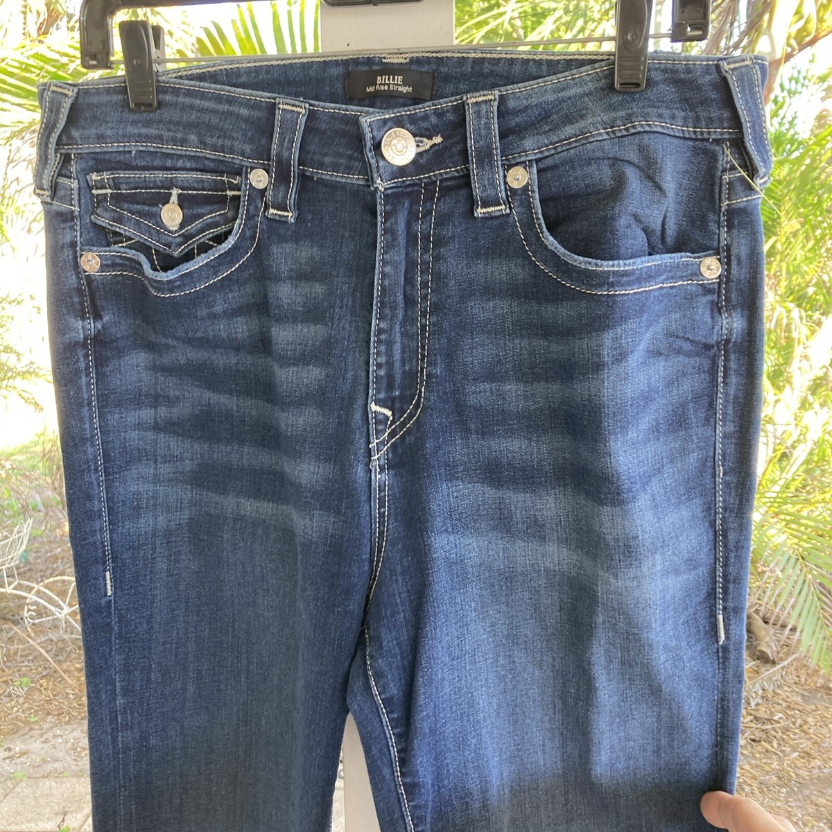 TRUE RELIGION BILLIE Mid Rise Straight Jeans w33/34 * NEW w/ Tags
