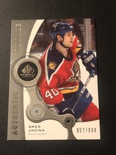 2005-06 SP Game Used Edition Authentic Rookies /999 Greg Jacina #212 Rookie RC