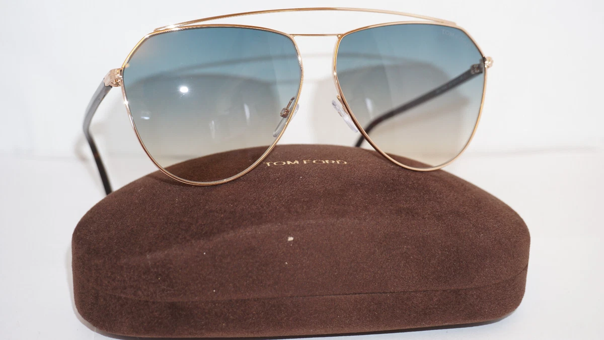 TOM FORD New Sunglasses BINX Aviator Gold Havana Blue TF681 28P 63 12 140