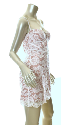FOR LOVE & LEMONS Jillian Mini Dress White Lace Boned Bodice Size M EUC |  eBay
