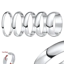 Cobalt Wedding Ring Band Heavy Court Shaped High Polished