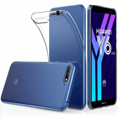 Hülle für Huawei Y6 2018 Handy Case Bumper Silikon Cover Schutzhülle  transparent