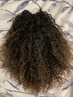 14 Inch Ombré Kinky Curly V Part Wig