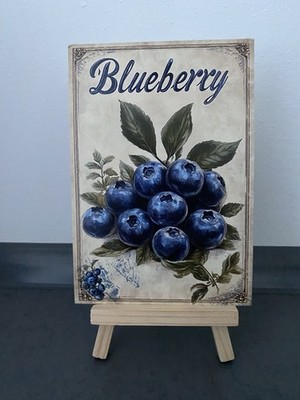 Postkarte Motivkarte, Blueberry, Heidelbeere, Vintage-Stil, Obst, Kunst