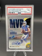 PSA 9 2018 PANINI CONTENDERS MATTHEW STAFFORD MVP CONTENDERS-AUTO-GOLD Lions 