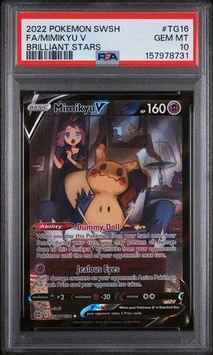 Pokemon 2022 Brilliant Stars Trainer Gallery Mimikyu V TG16/TG30 PSA 10