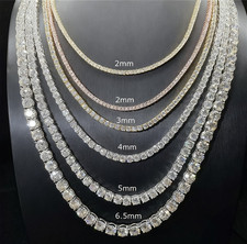 2-6.5mm Iced Out Moissanite Tennis Chain Neck...