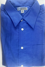Edwards Garments 1965 Men's Pinpoint Oxford Blue Dress Shirt Long Sleeve NEW L35