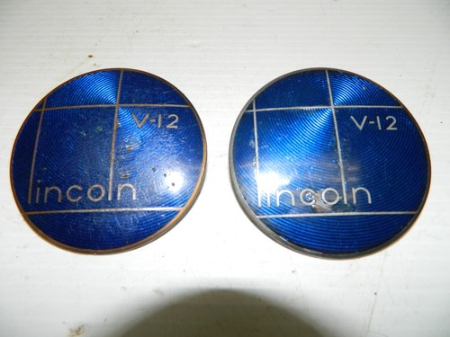 2 ea. 1935 1936 1937 1938 1939 1940 Lincoln Zephyr V-12 V12 Badge Emblem OEM