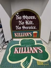 Vintage Killians Irish Beer Tin Signs No Kilt No Service & Clover