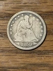 1853 LIBERTY SEATED QUARTER ARROWS AND RAYS FINE CONDITION