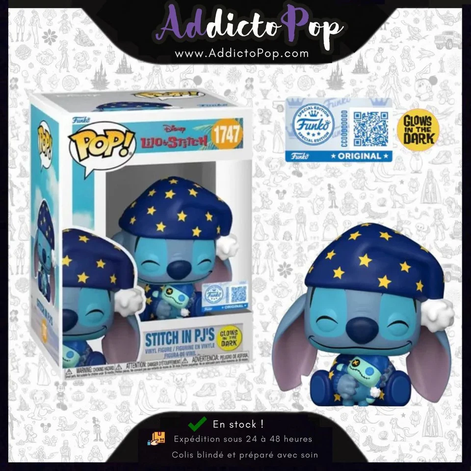 Funko Pop! Disney Lilo & Stitch [1747] - Stitch in PJ's (GITD) (Special Edition) - Photo 1/1