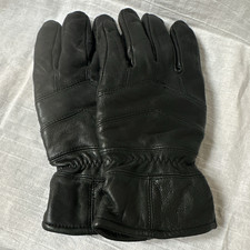Thinsulate Men's Black Leather Insulated Lined Wrist Gloves M for Skiing