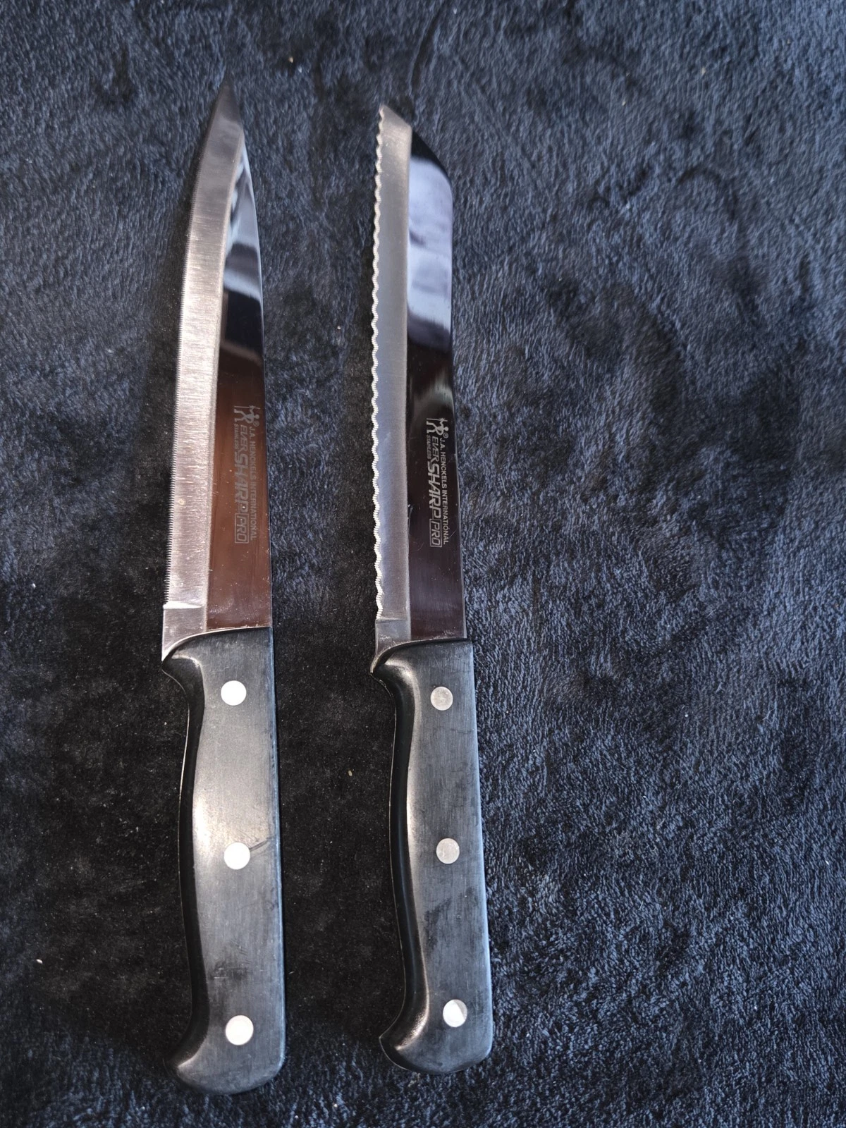 Pair JA Henckels Eversharp Pro 7 & 8" Bread Knives Fine Serrated Stainless Steel