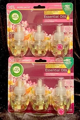 Air Wick Summer Delights White Flowers Melon 6 Refills w/Essential Oils 2 Packs