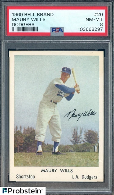 1960 Bell Brand Dodgers #20 Maury Wills Dodgers PSA 8 " Highest Graded "