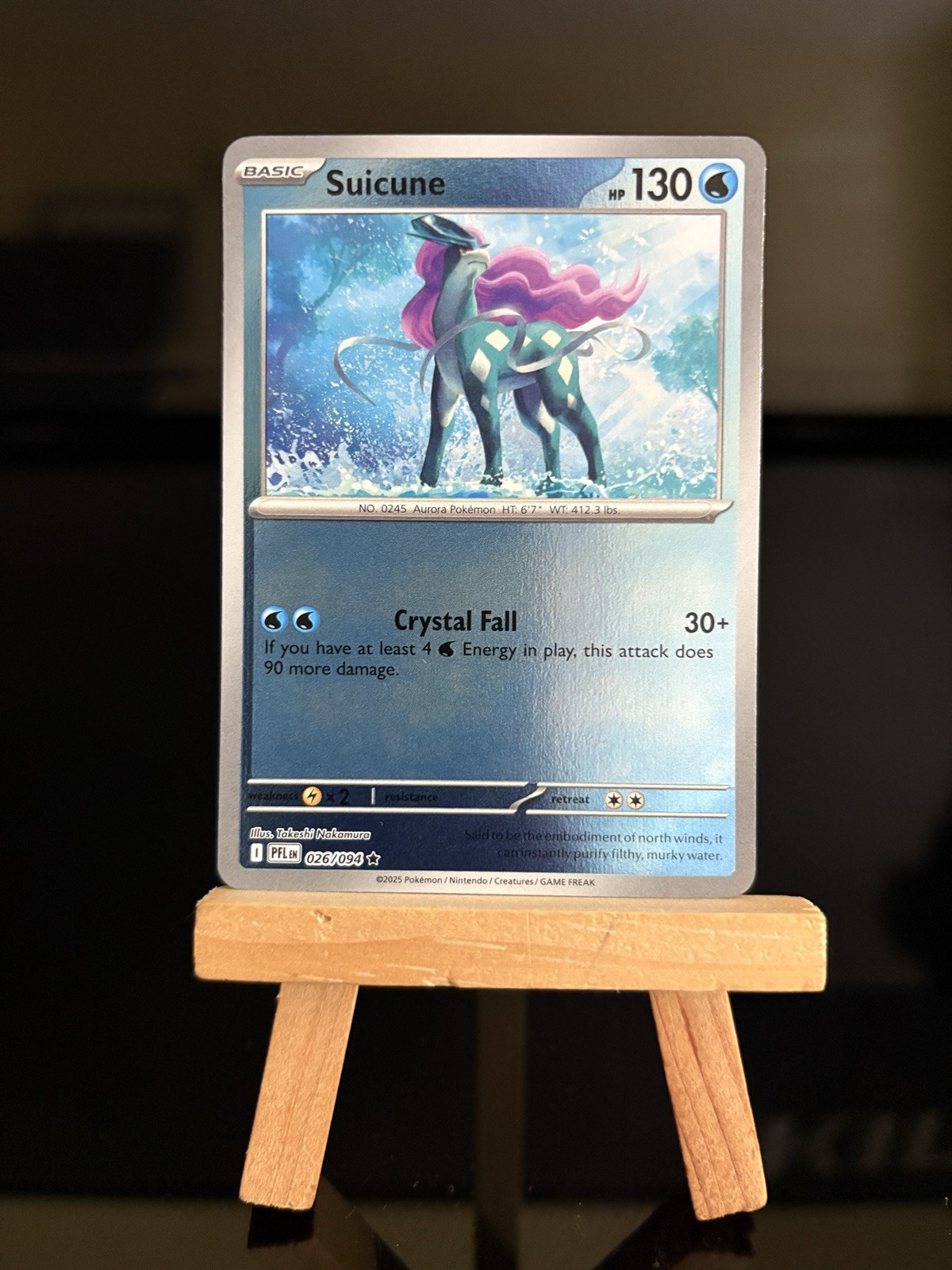 SUICUNE 026/094 Phantasmal Flames NM - Reverse Holo Rare - Pokémon TCG Card