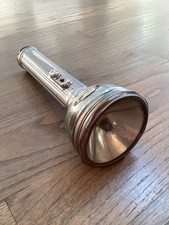 Vintage 10โ Ray O Vac Woodsman Chrome Flashlight MADE IN USA