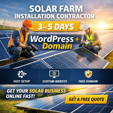 Solar Farm Installer Website Design | Hosting + Domain Included | 3–5 Days