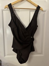 Matalan Size 20 Brown Swimsuit Lightly Padded Cups Ring Detail On Waist