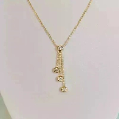 0.50Ct Round Lab Created Diamond Pendant Chain Necklace 14K Yellow Gold Plated
