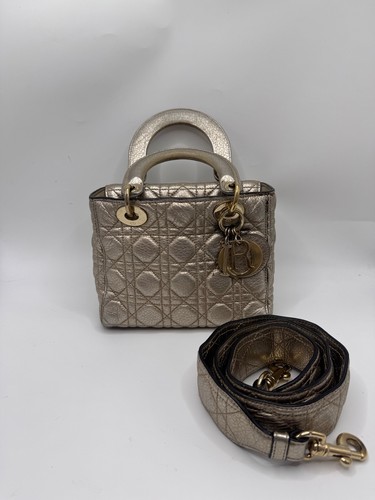 Dior Pre-Owned Authentic Lady Dior Top Handle Gold