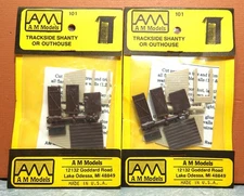 AM MODELS HO SCALE TRACKSIDE SHANTY or OUTHOUSE # 101 2-PACK
