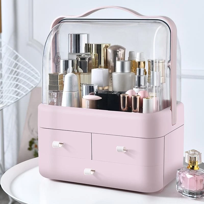 Makeup Organizer Box Dustproof Cosmetic Storage Drawer Desktop Skincare Holder S