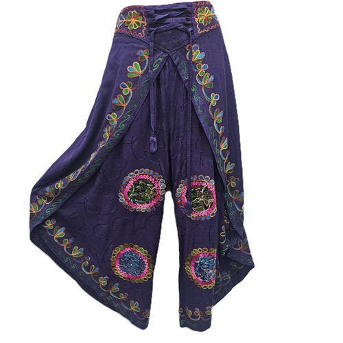 Boho Summer Harem Pants Top Trouser Co-ord Set Embroidered Festival 8 10 12 14  - Picture 4 of 15