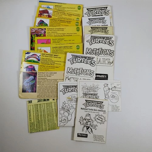 Lot 19 TMNT Vintage Profile Cards and Instruction Booklets GI Combat Pay 80s 90s