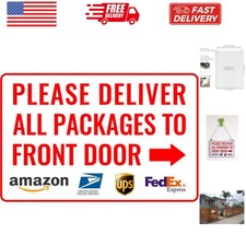 Please Deliver All Packages to Front Door Right Arrow - Delivery Sign for Out...