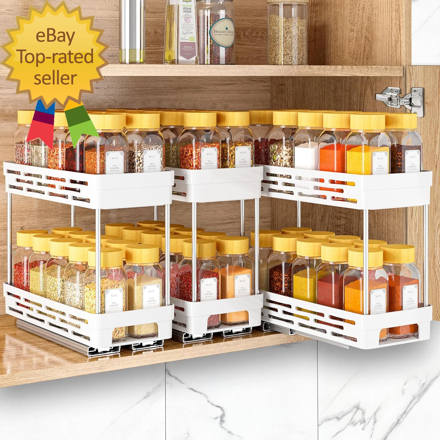 Pull Out Spice Rack Organizer for Cabinet 3 Packs Slide Out Spice Racks Organize
Opens in a new wind
