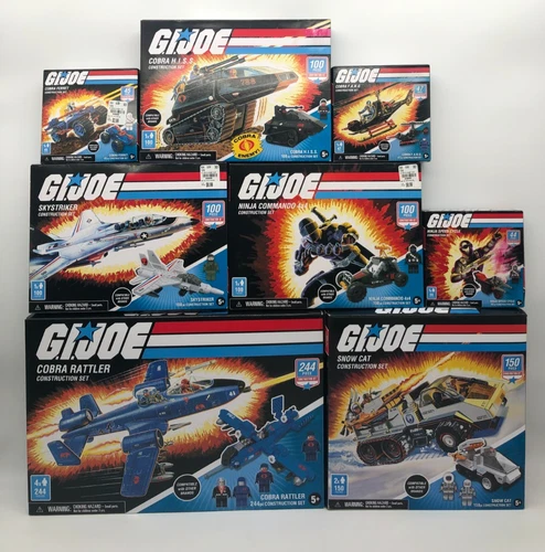 Lot of 8 Unopened G.I Joe Forever Clever Construction Sets Rattler Hiss - READ