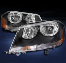 FOR 08-14 DODGE AVENGER CRYSTAL STYLE HEADLIGHTS HEADLAMPS LAMPS ASSEMBLY BLACK