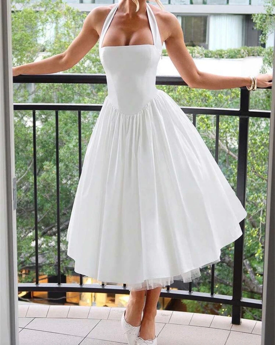 White Halter Dresses for Women for Sale - eBay