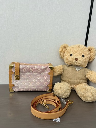 Louis Vuitton Side Trunk Medium Shimmer Pink Monogram Canvas Crossbody Bag Duty
