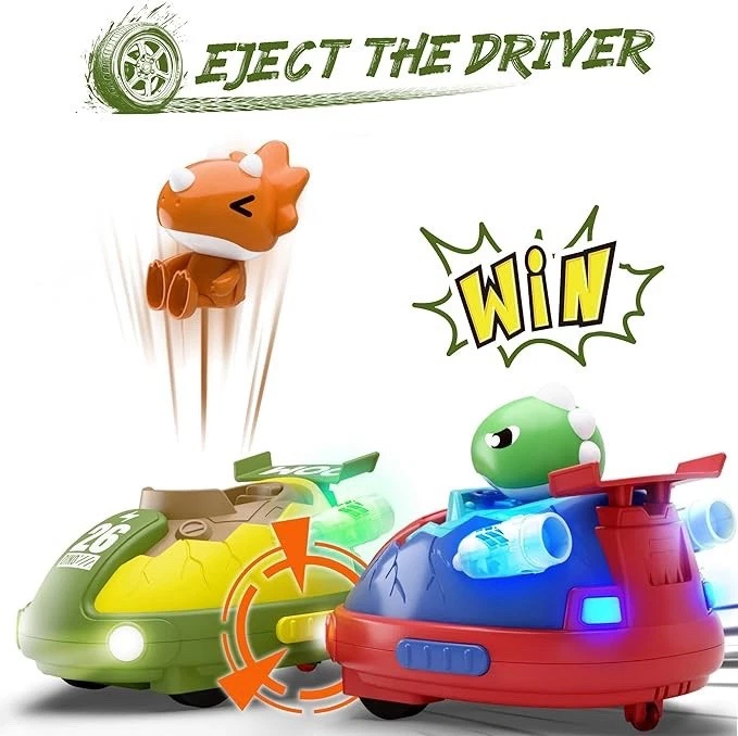 Kids Dinosaur Remote Control Car Toys Set, Dino RC Race Cars, iPlay iLearn Toy - Image 3 of 4