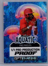 Tre Phelps 2025 Leaf Optichrome Baseball 1/1 Pre Production Proof