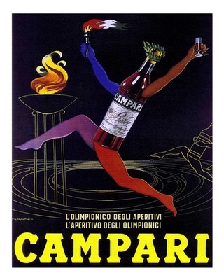 Vintage Campari Wandkunst Elegante Retro Dekoration Werbung Wand