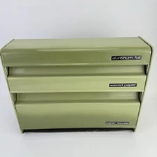 Vintage MCM Lincoln Beautyware Avocado Paper Towel, Foil, Wax Paper Dispenser