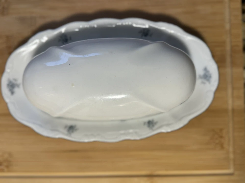 Johann Haviland синий гирлянда покрытый масло блюдо с крышкой Бавария Германия - Изображение 2 из 4